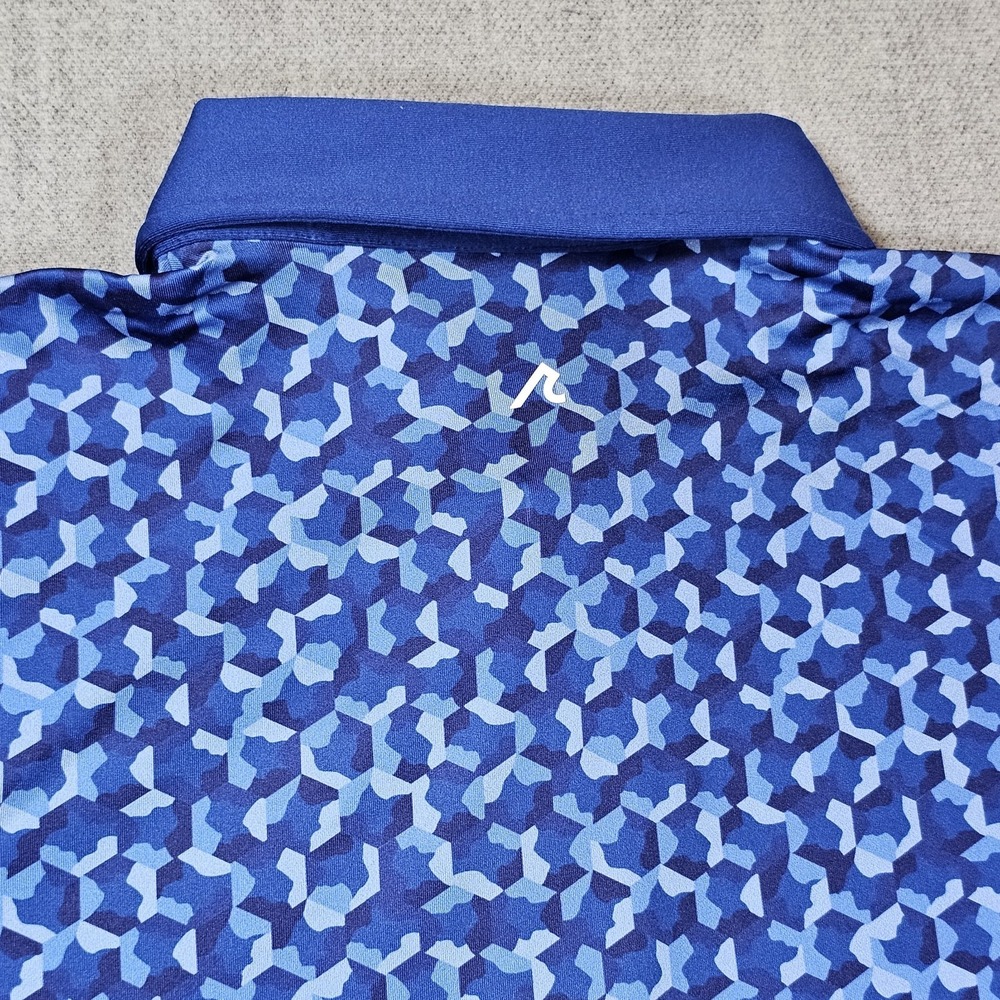 REDVANLY Norton Polo Shirt Mazarine Blue S Athletic Geometric Stretch Golf - Picture 11 of 12